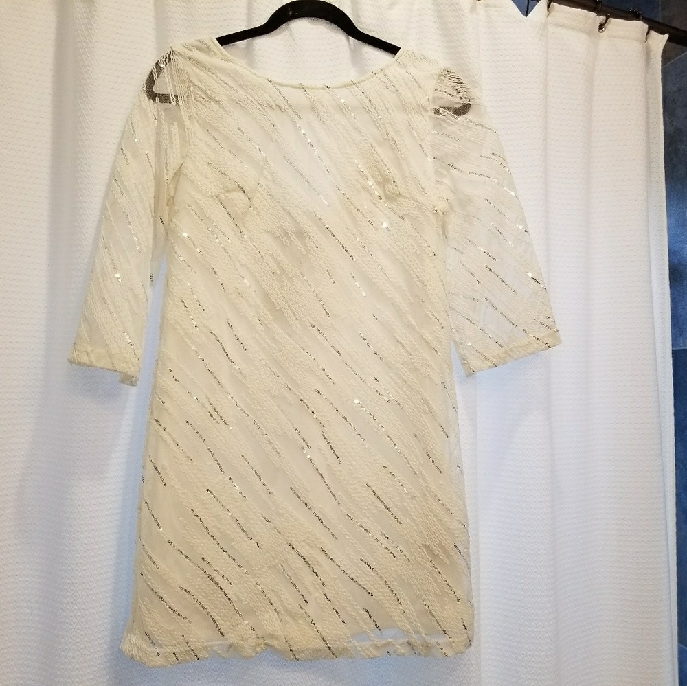 White sequin dress
